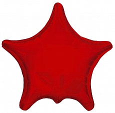 Шар с гелием Звезда, Остроконечная, Красный, 46см